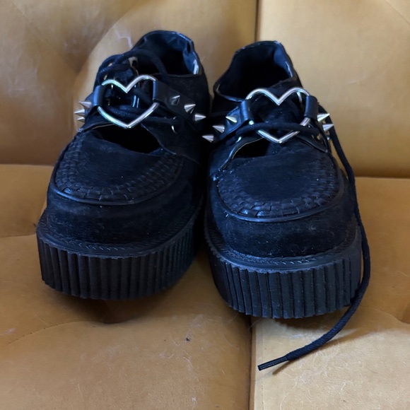 Vintage Demonia Black Suede Platform Creepers with Studs - Picture 4 of 14
